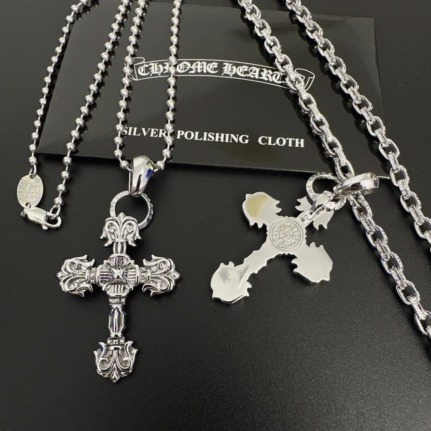 Chrome Hearts Silver Cross Pendant Necklace